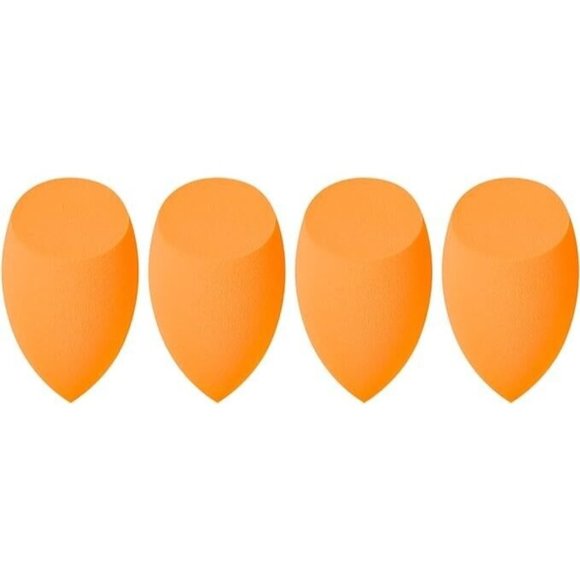 Real Techniques Makeup Sponge 4pc Set Miracle Complexion Blender, Vegan, Orange - Picture 4 of 7